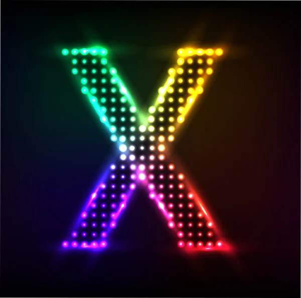 Vector alphabet. Disco letter X — Stock Vector