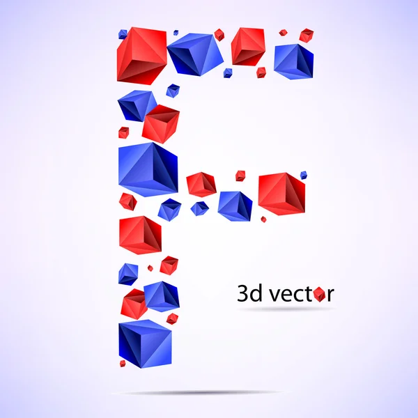 Brief f. gemaakt van futuristische kubus — Stockvector