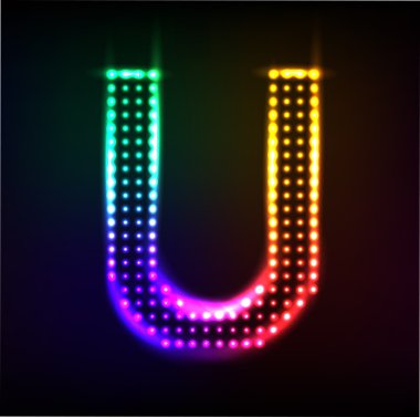 vektör alfabe. disko harf u