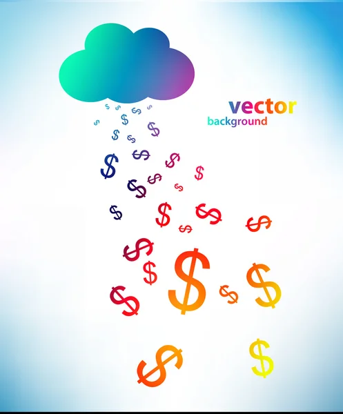 Contexto abstrato da chuva do dólar — Vetor de Stock