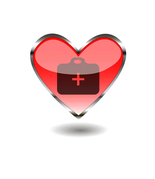 Maleta médica del corazón — Vector de stock