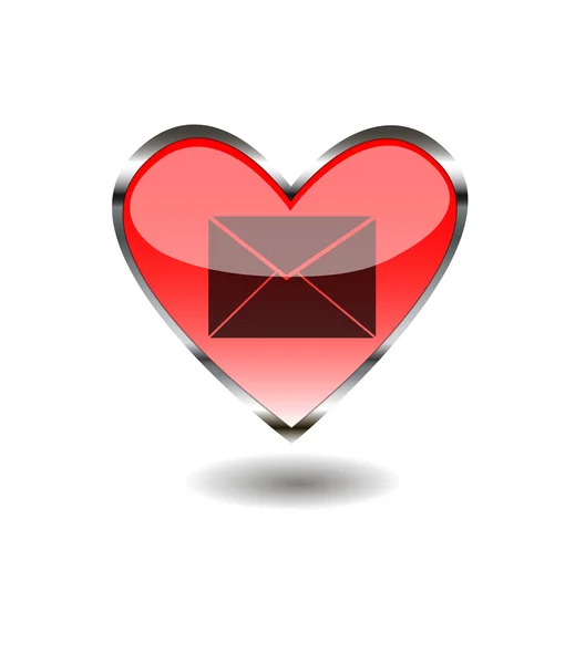 Heart E-mail web buttons. — Stock Vector