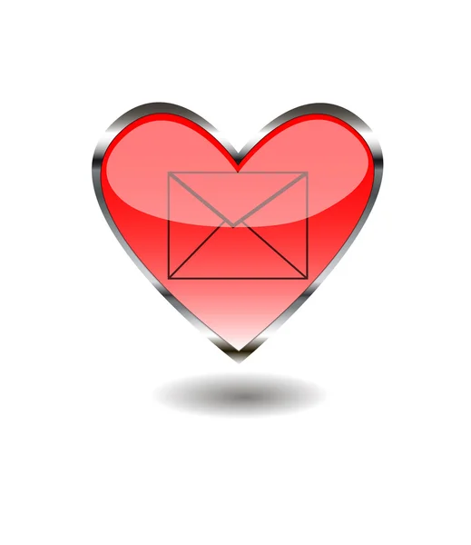 Heart E-mail web buttons. — Stock Vector