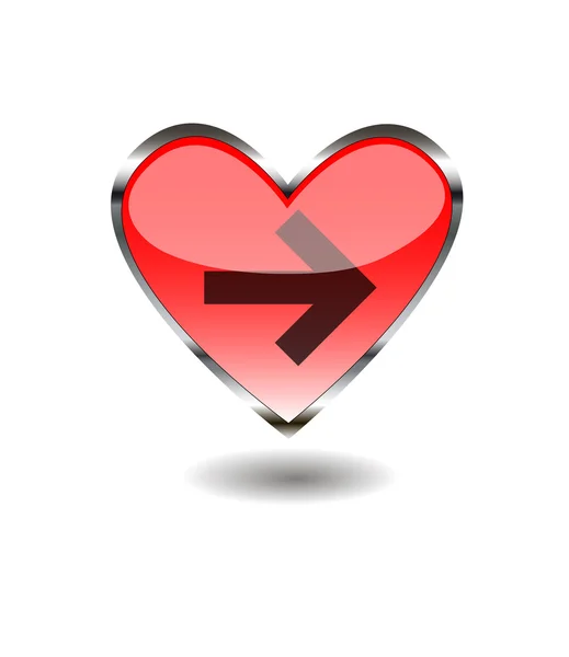 Corazón vector flecha botón — Archivo Imágenes Vectoriales