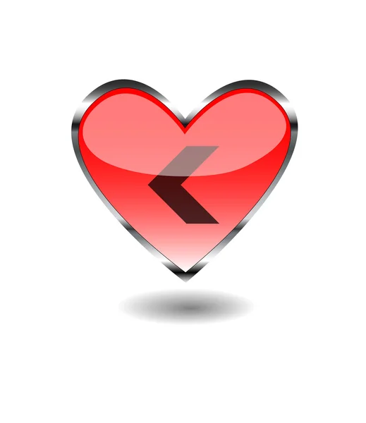 Heart vector arrow button — Stock Vector