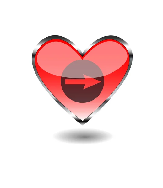 Καρδιά διάνυσμα κουμπί βέλους — Διανυσματικό Αρχείο
