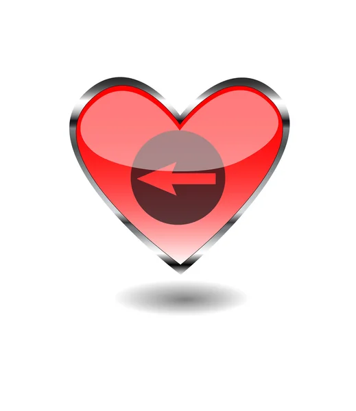 Corazón vector flecha botón — Vector de stock