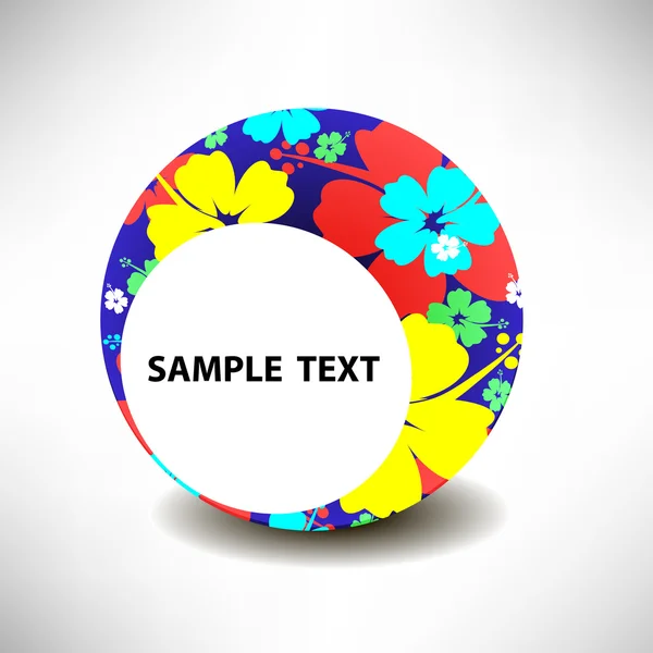 Forma colorida Hibiscus diseño de flores con espacio para su texto — Vector de stock