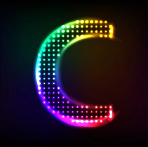 Vector alphabet. Disco letter C — Stock Vector