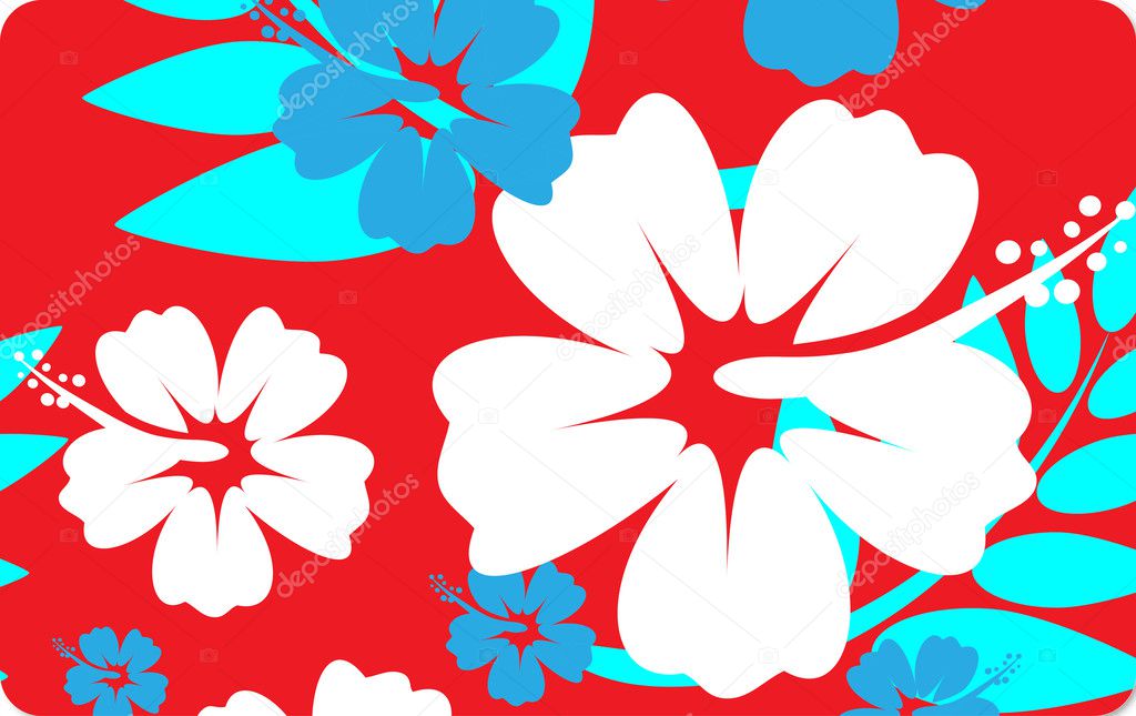 Seamless Hibiscus flower Background