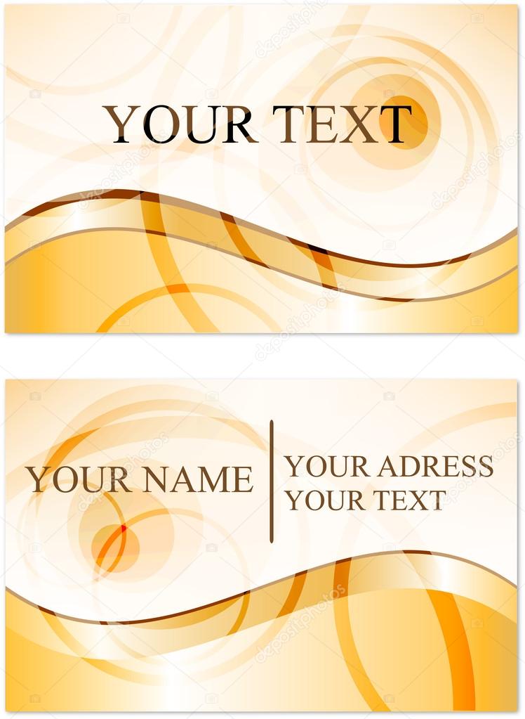 Gold vector business card set