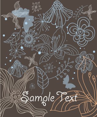soyut grunge floral arka plan