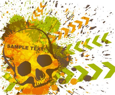 vektör grunge kafatası poster