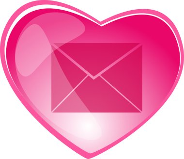 kalp e-posta web düğmeleri.