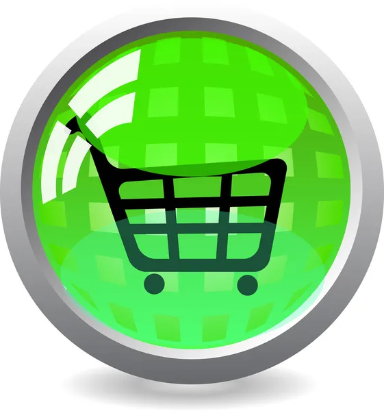 Shopping cart knappikon — Stock vektor