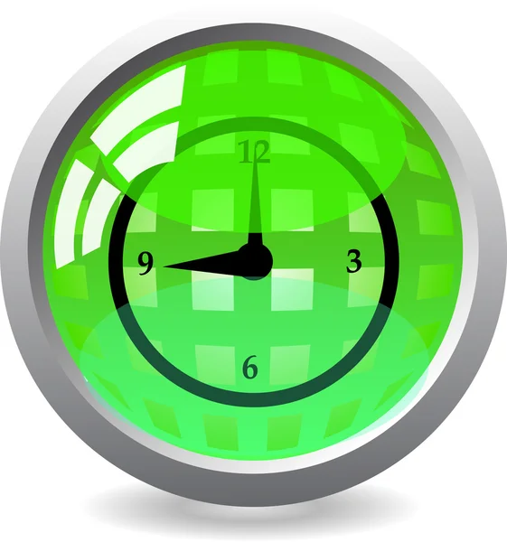 Glossy Clock Button — Stock Vector