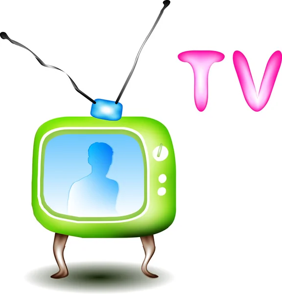 Rétro TV avec reflet téléspectateur . — Image vectorielle