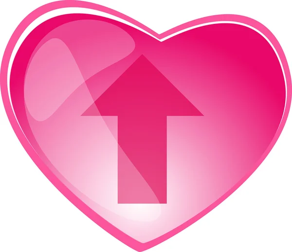 Coeur et flèche bouton — Image vectorielle