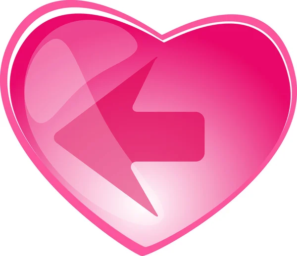 Heart and arrow button — Stock Vector