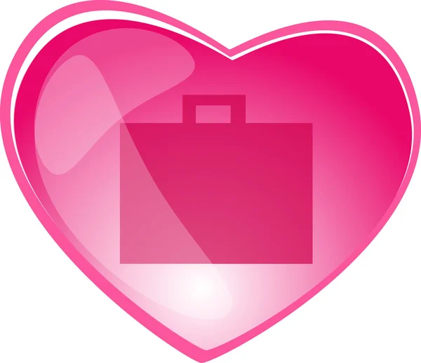 Corazón Maletín botón de Internet — Archivo Imágenes Vectoriales