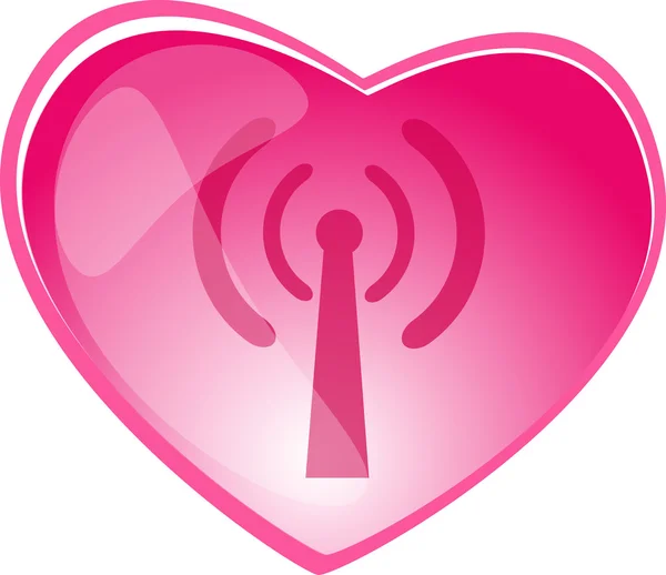 Heart wireless button — Stock Vector