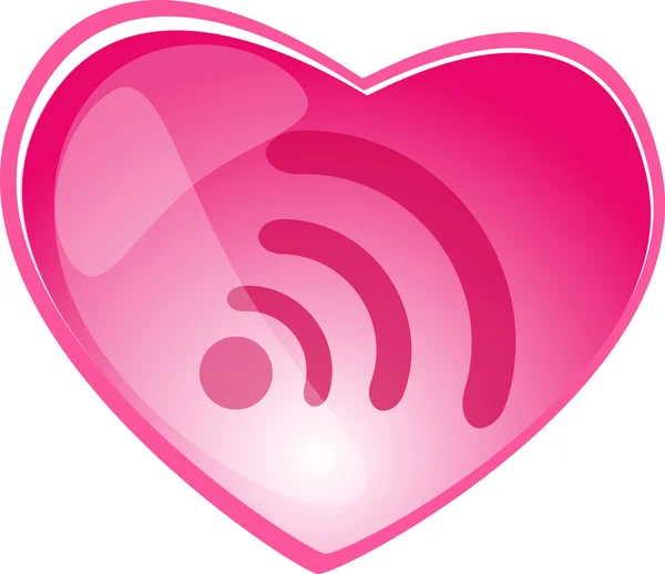 Heart wireless button — Stockvector