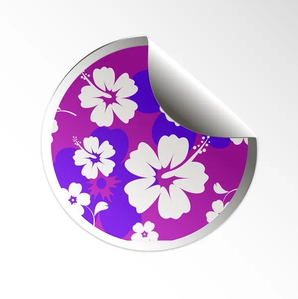 Verkoop label stickers. Hibiscus bloem — Stockvector