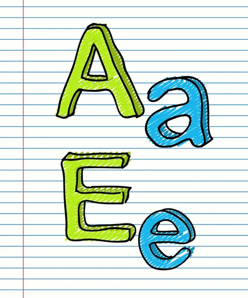 Esquisse dessinée à la main Alphabet. Lettre A — Image vectorielle