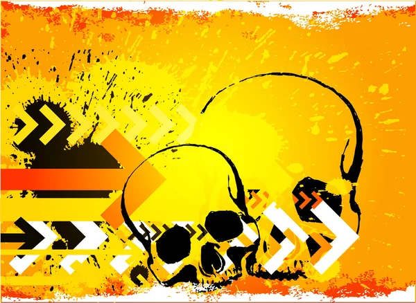 Crâne fond grunge . — Image vectorielle