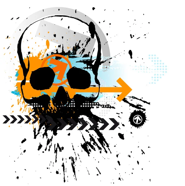 Crâne fond grunge — Image vectorielle