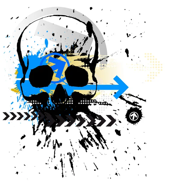 Skull grunge background — Stock Vector