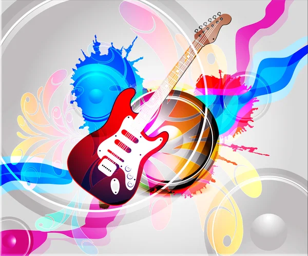 Guitarra divertida — Vector de stock