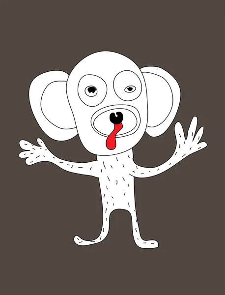 白い泣き猿 — ストックベクタ