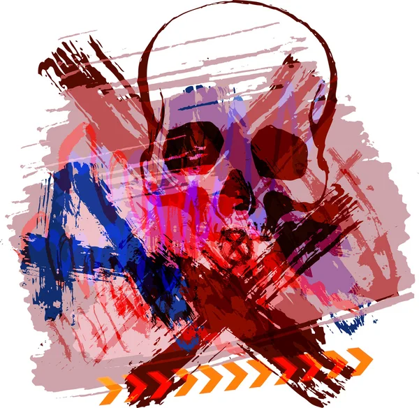 Skull Grunge Hintergrund — Stockvektor