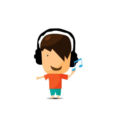 genç çocuk müzik dinleme