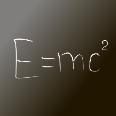 bir kara tahta üzerinde Einstein formülü