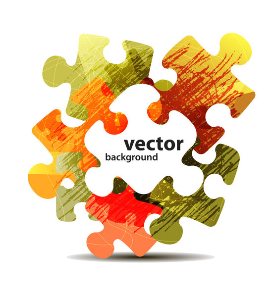 Abstract puzzle shape colorful vector design