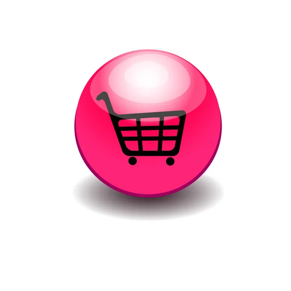 Shopping Cart Button Icon — Stock Vector