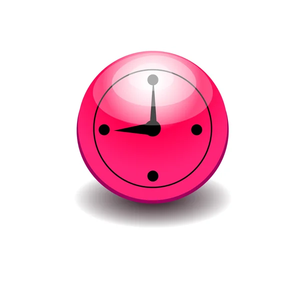 Bouton d'horloge brillant — Image vectorielle