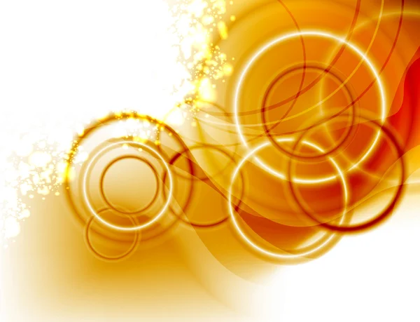Suddiga orange bakgrund med cirklar — Stock vektor