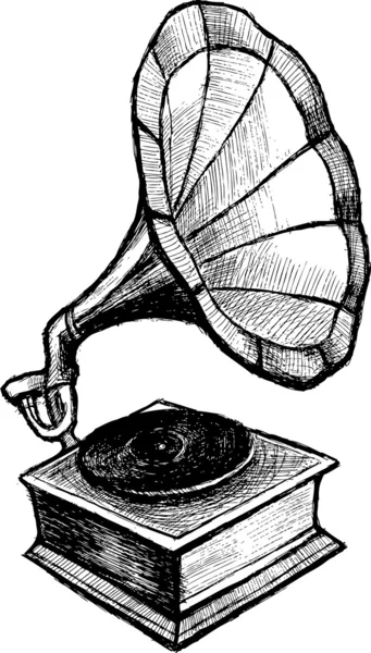 Fondo de música retro. Gramófono — Archivo Imágenes Vectoriales