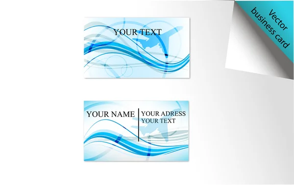 Blue vector business card set — Stock Vector