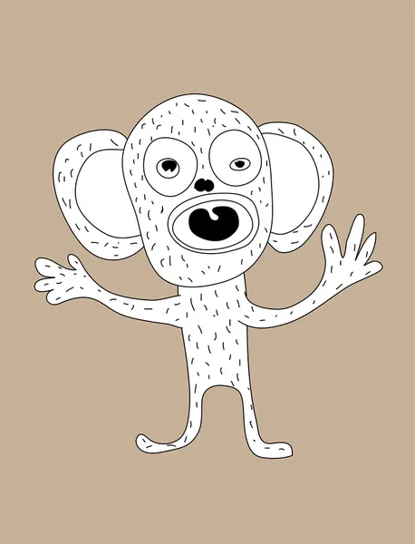 Llora mono blanco — Archivo Imágenes Vectoriales