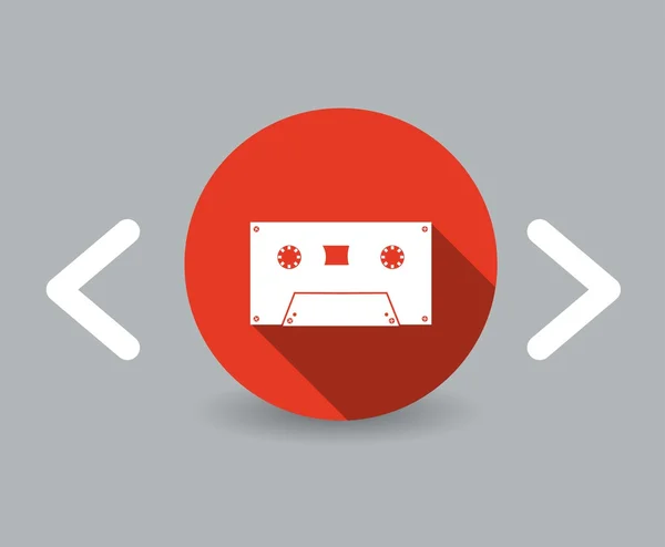 Flat design cassette icon — Stock Vector