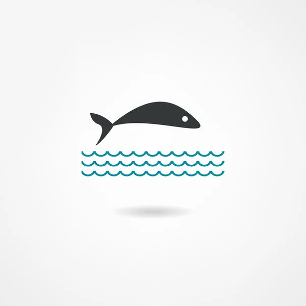 Icône de poisson — Image vectorielle