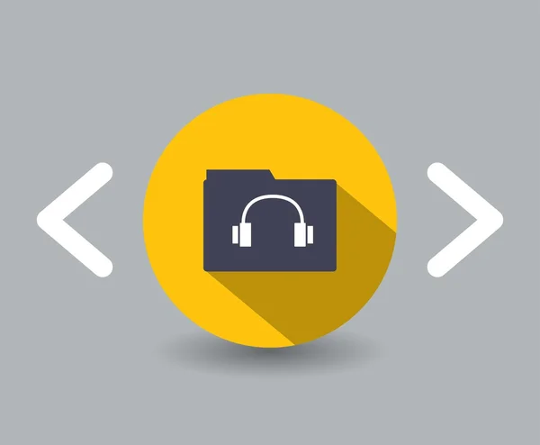 Platte ontwerp muziek pictogram — Stockvector