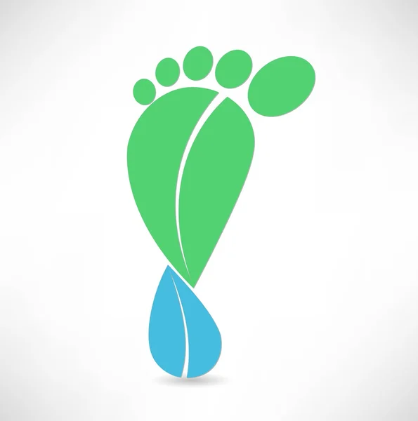 Eco foot icon — Stock Vector