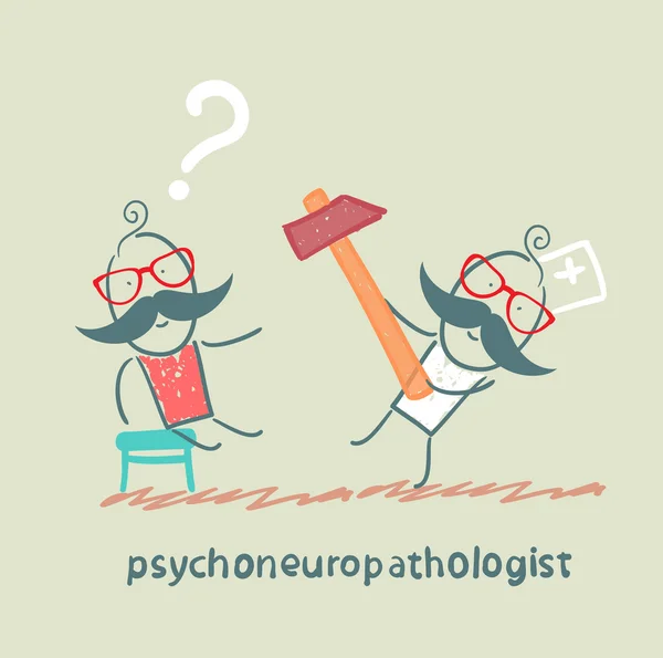 Psychoneuropathologist 患者の神経をチェックします。 — ストックベクタ