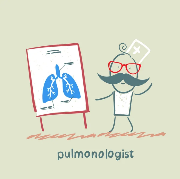 Pneumologista diz pulmão — Vetor de Stock