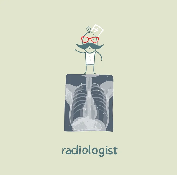Radiologo con immagini a raggi X — Vettoriale Stock